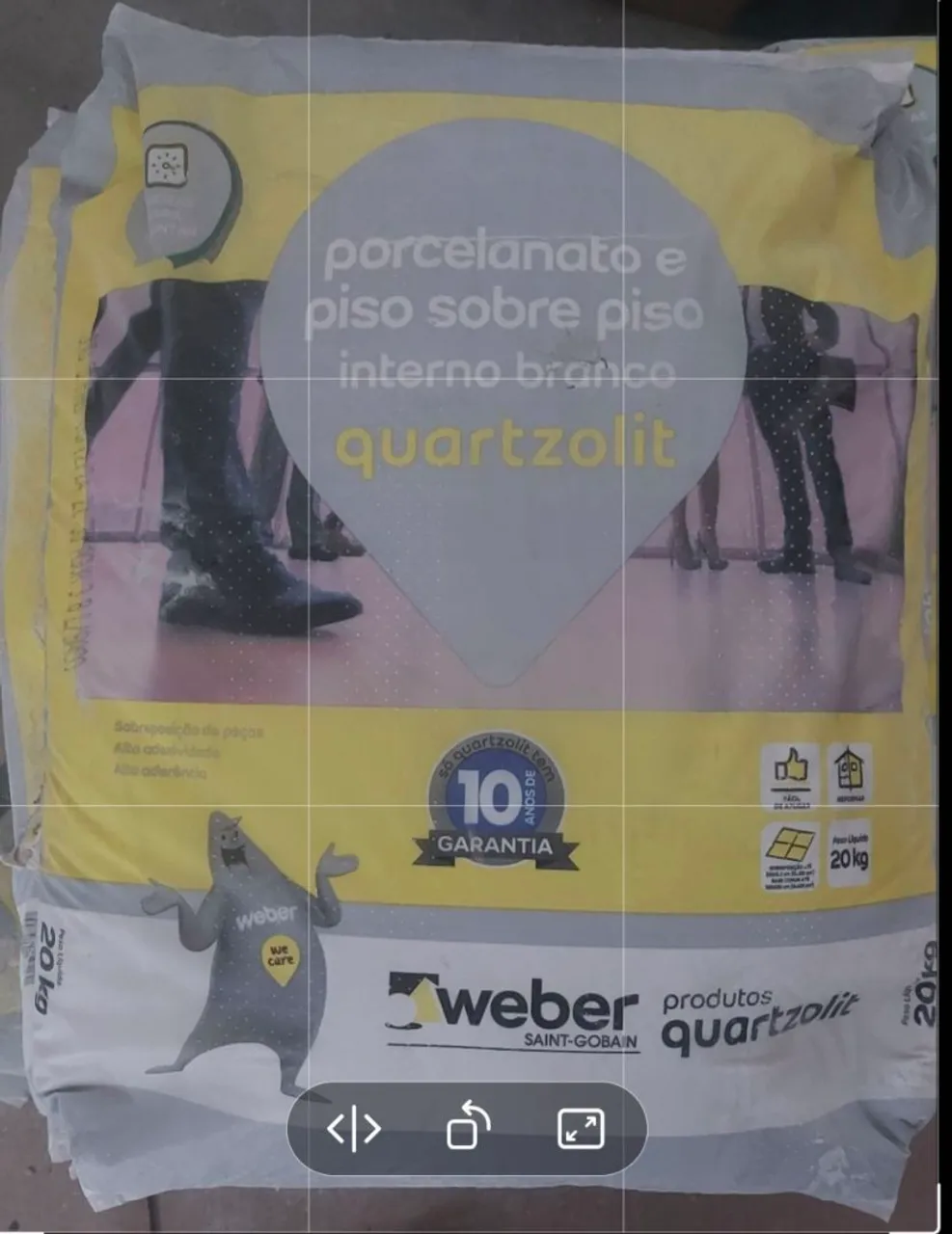 Argamassa Quartzolit Piso sobre Piso Branca 20kg