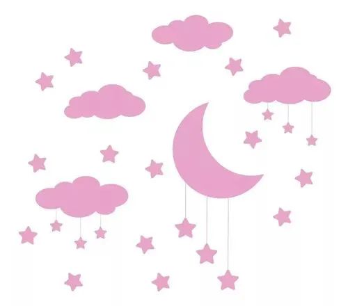 Adesivos de Parede Decorativos - Estrelas e Lua - Foto 3