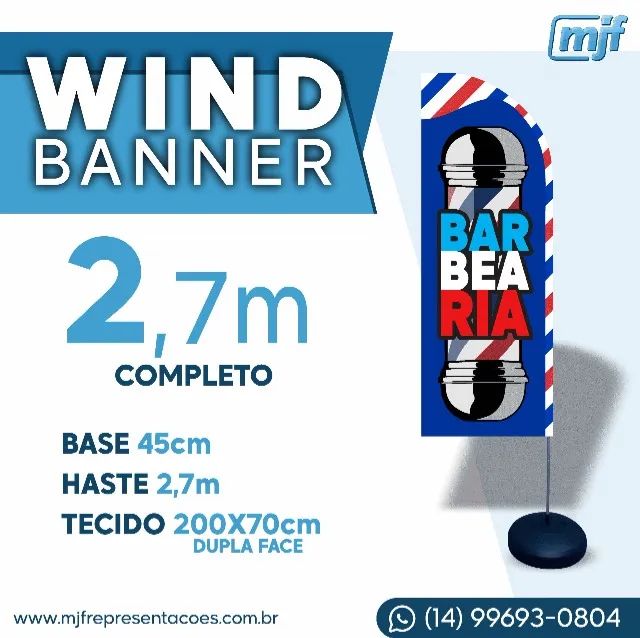 Kit Wind Banner Dupla Face  Completo