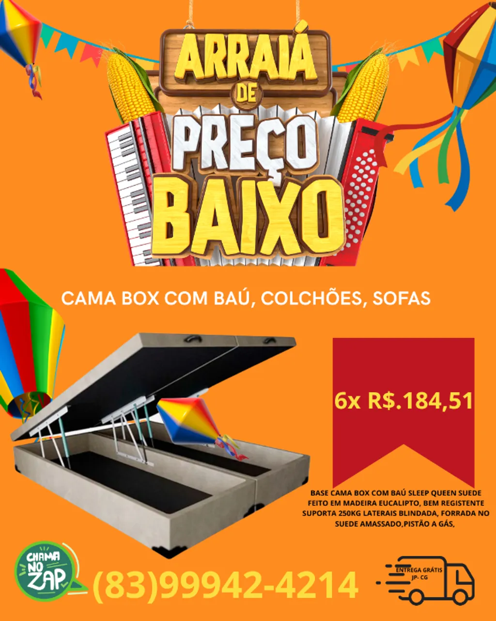 base cama box com baú
