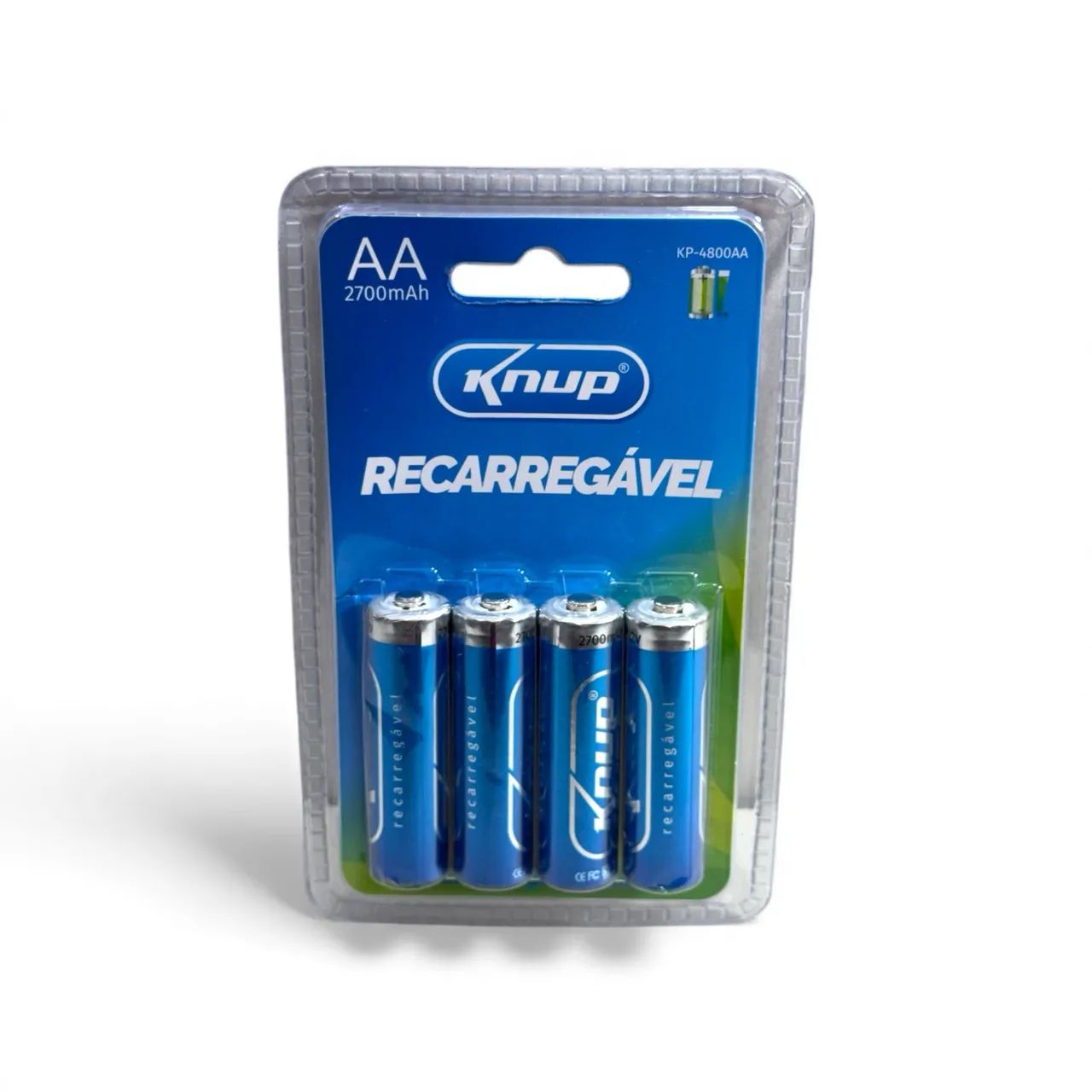 Pilha recarregável cartela com 4 unidades AA/AAA