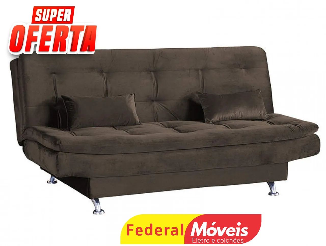 Sofá Cama 1,80m Veludo Renove sua Sala - Entregamos 