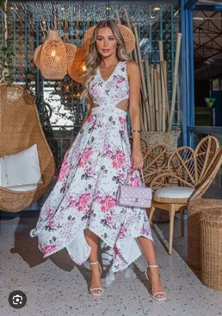 Vestido midi Floral - Limonada Pink