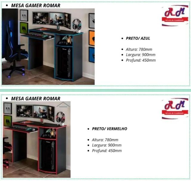 Mesa Gamer Escrivaninha Romar