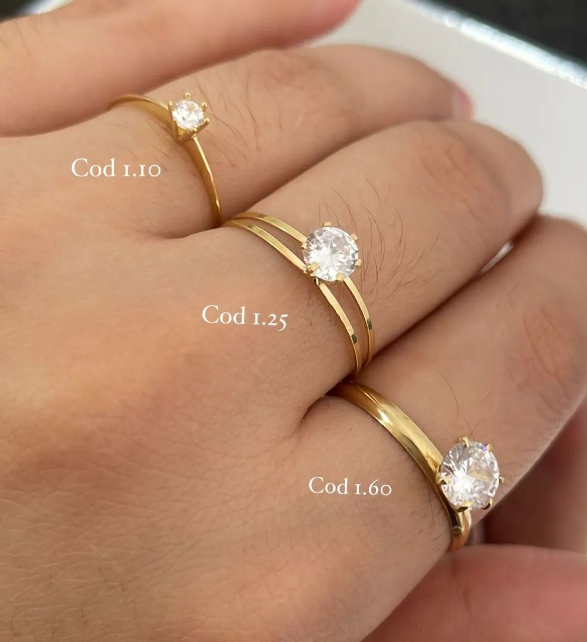 Anéis de Zircônia Folheados a Ouro - Diversos Modelos