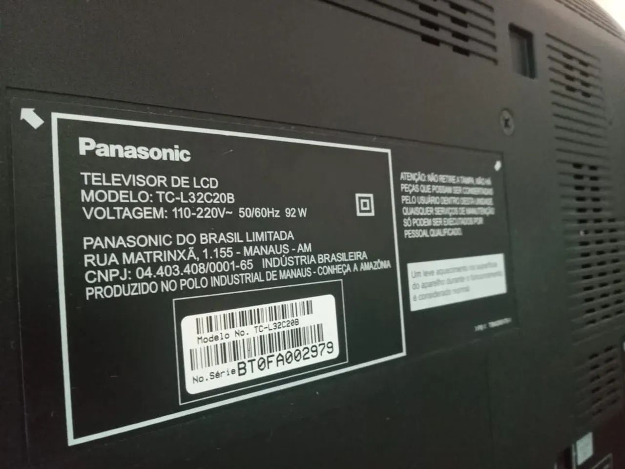 R$550 TV Panasonic 32" - Foto 3