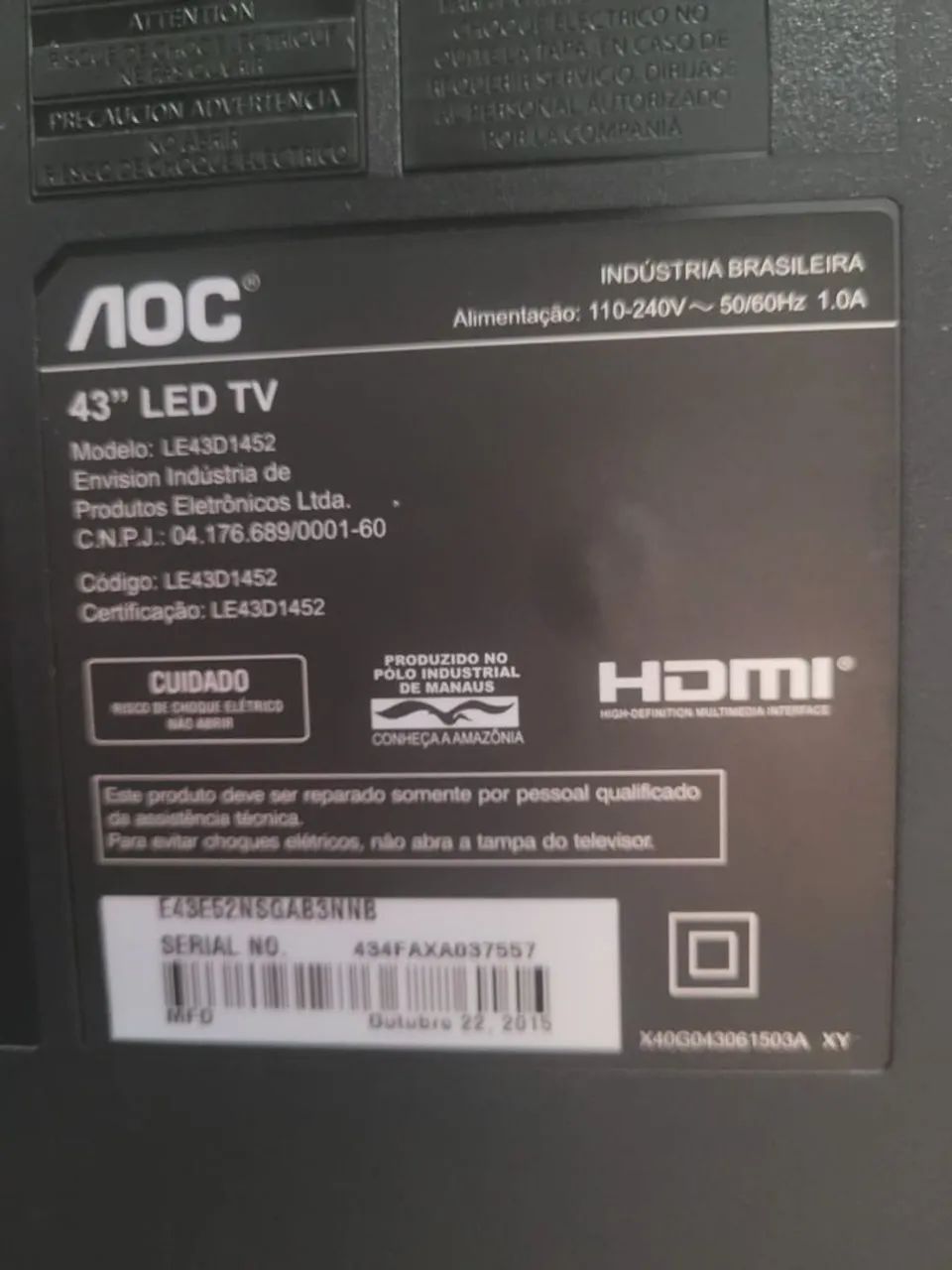 TV AOC 43 Polegadas Defeito  - Foto 2