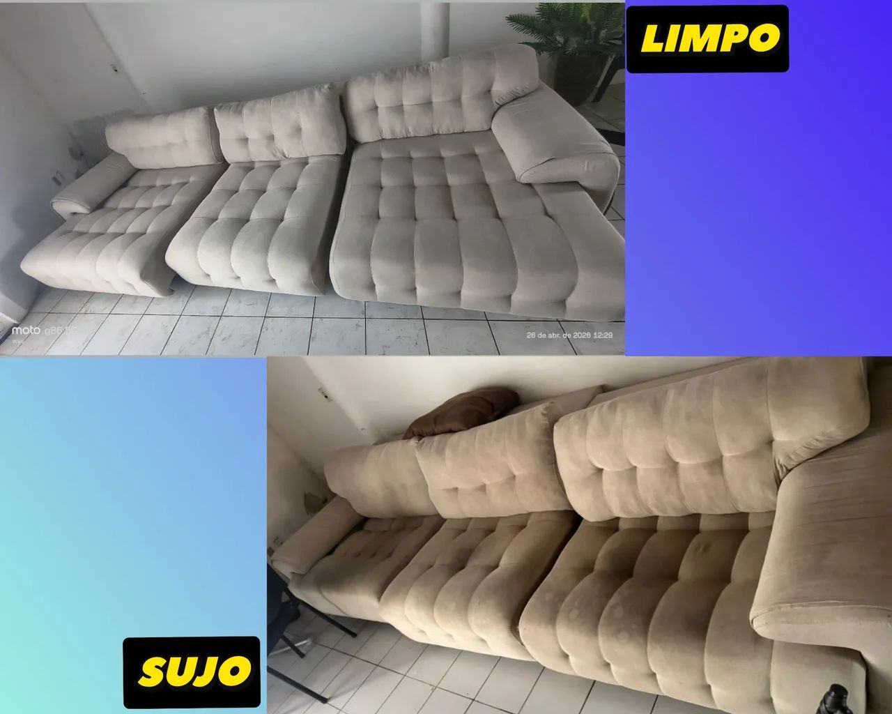 SEU SOFÁ LIMPINHO E CHEIROSO! 
