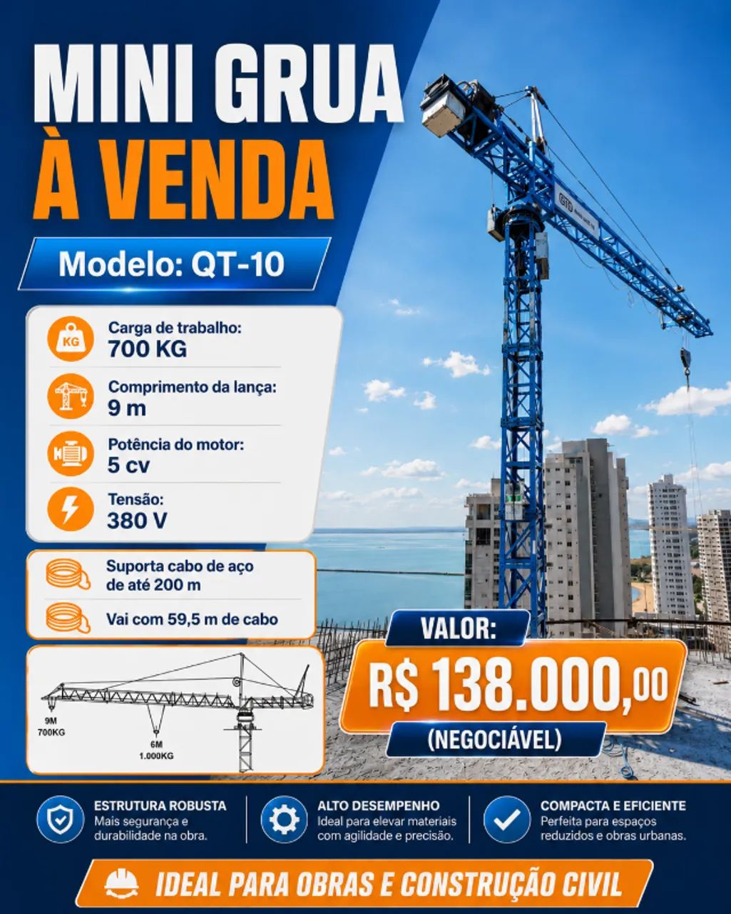 Mini Grua - obras e construção civil