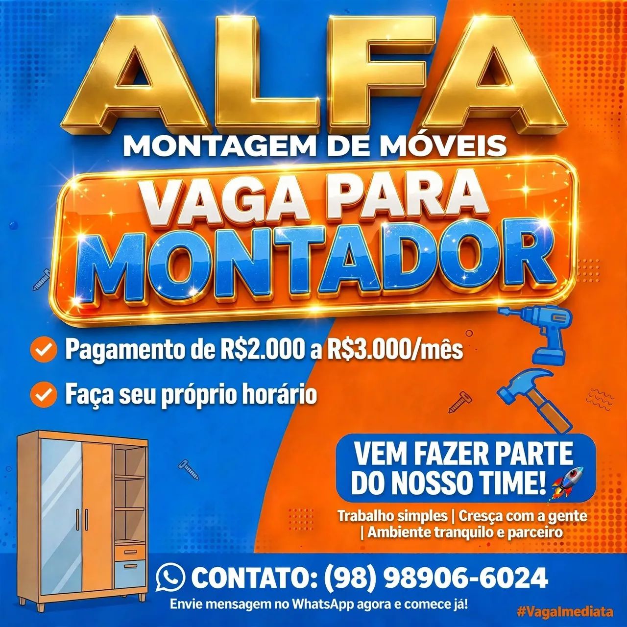 Vaga para montador 