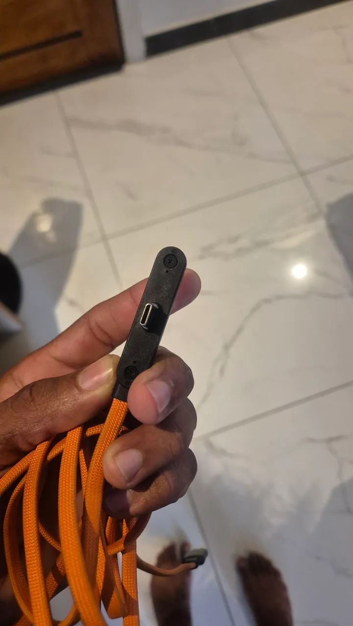 Cabo Usb tipo C com suporte laranja - Foto 4