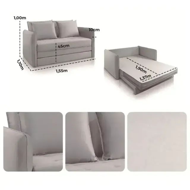 *Sofá Cama Recife Casal 1,55 cm Pronta Entrega. - Foto 4