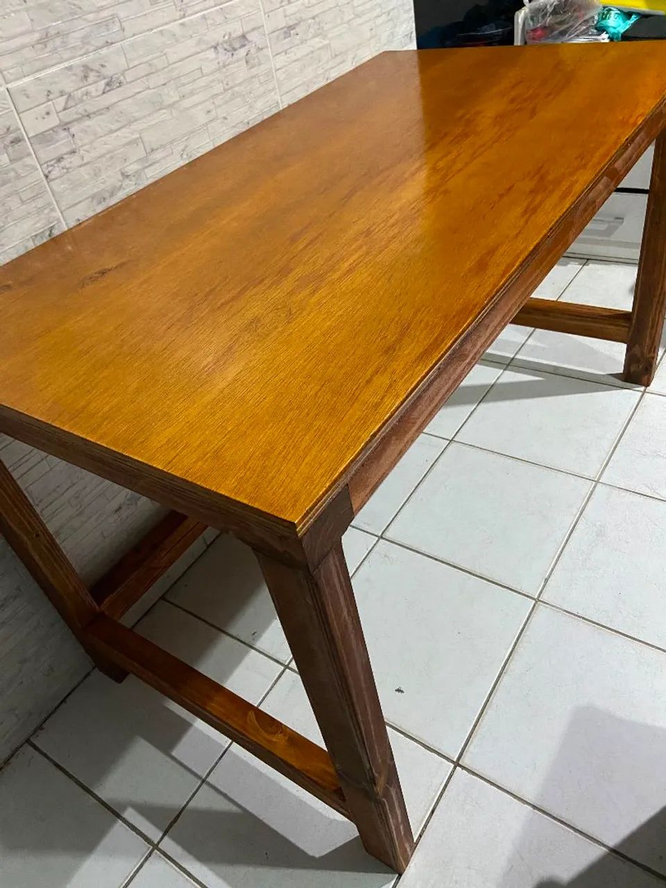 Mesa Rustica escrivaninha estilo industrial totalmente de madeira! Nova! - Foto 3