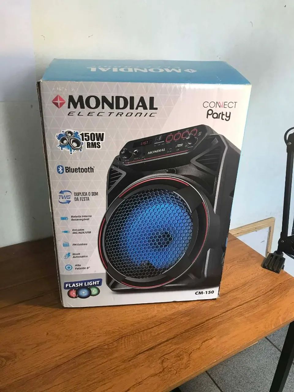 Caixa de Som Bluetooth Mondial Connect Party 150W RMS Nova