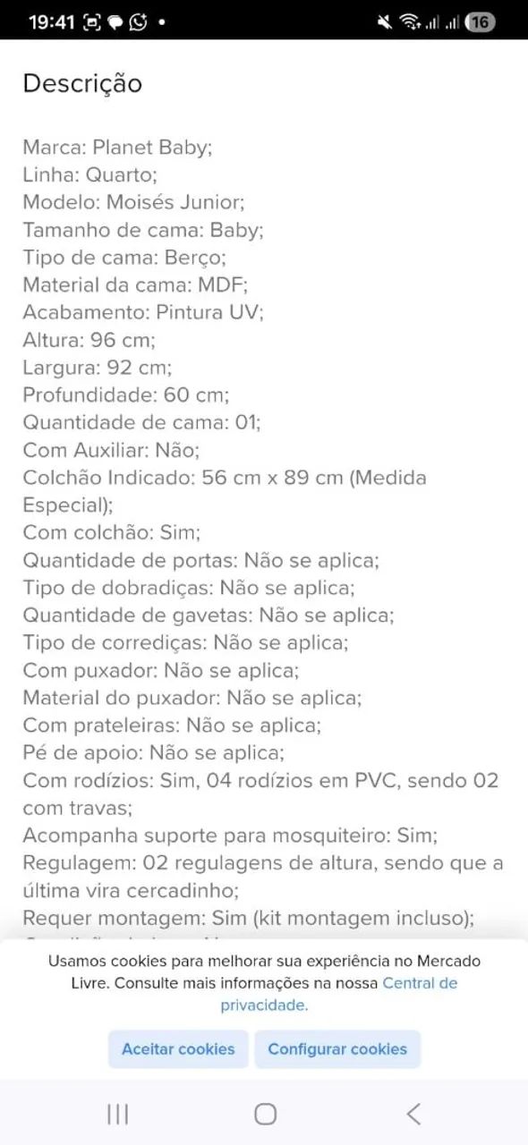 Mini berço  - Foto 2