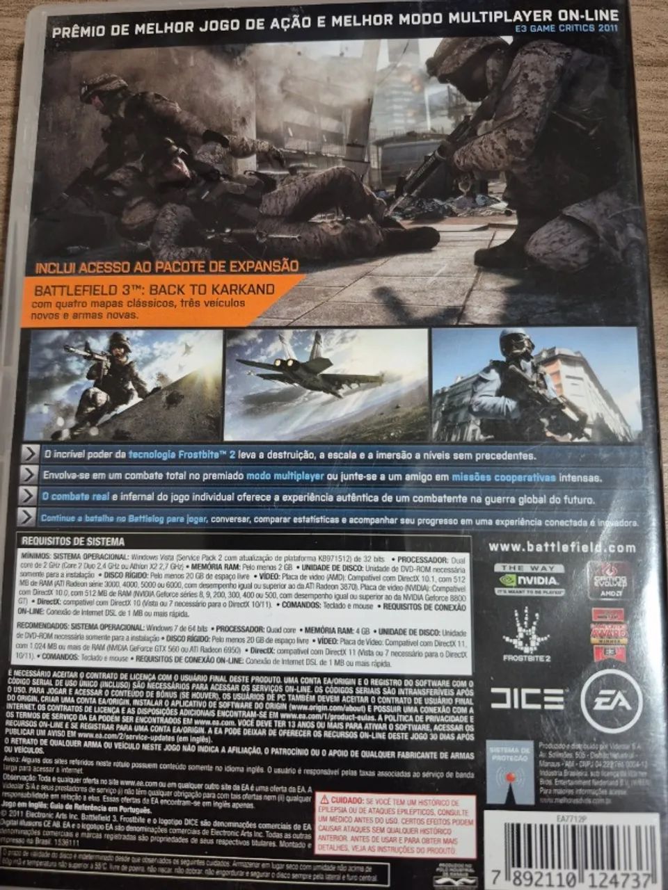 Jogo - Battlefield 3 - Limited Edition NOVO - LACRADO - PARA PC-DVD - Foto 2