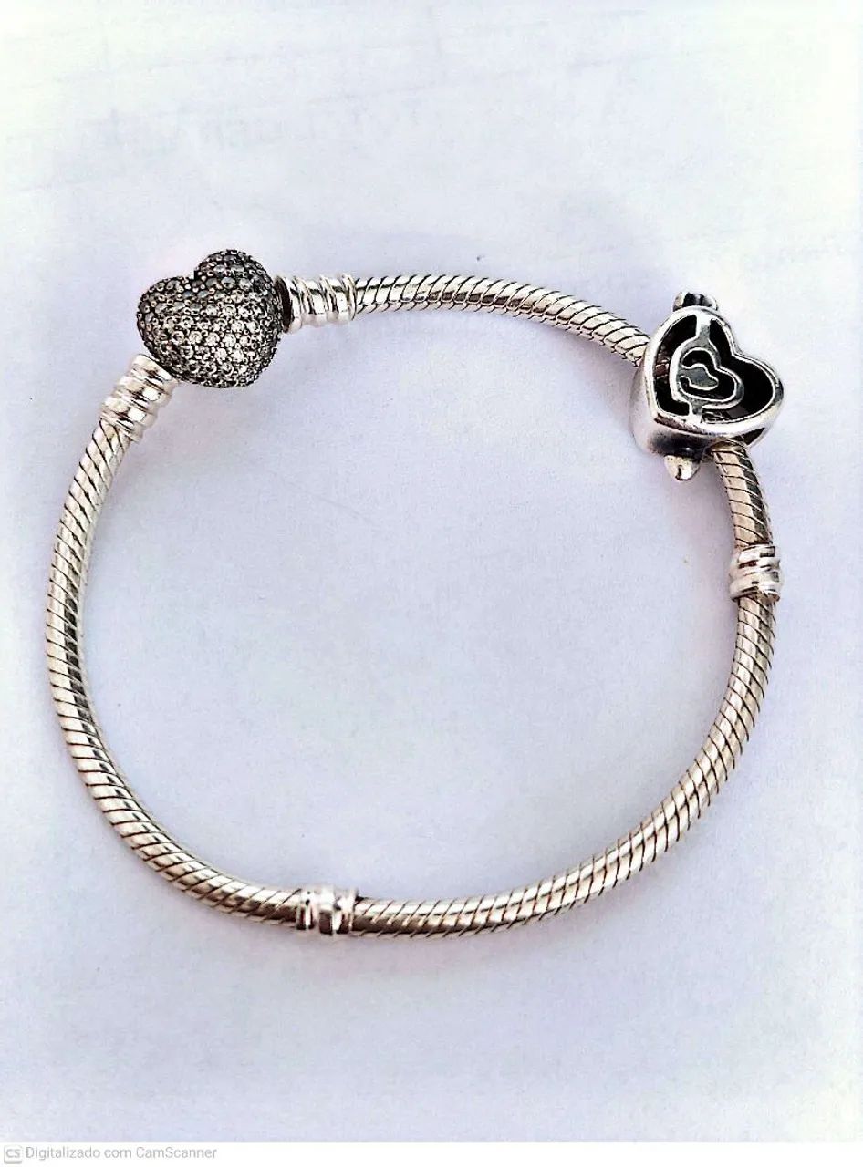 Pulseira Pandora ORIGINAL 17cm com 1 charm ORIGINAL 