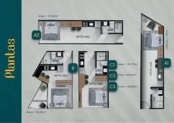 Apartamento com 20m² - com 1 Quarto - Foto 2