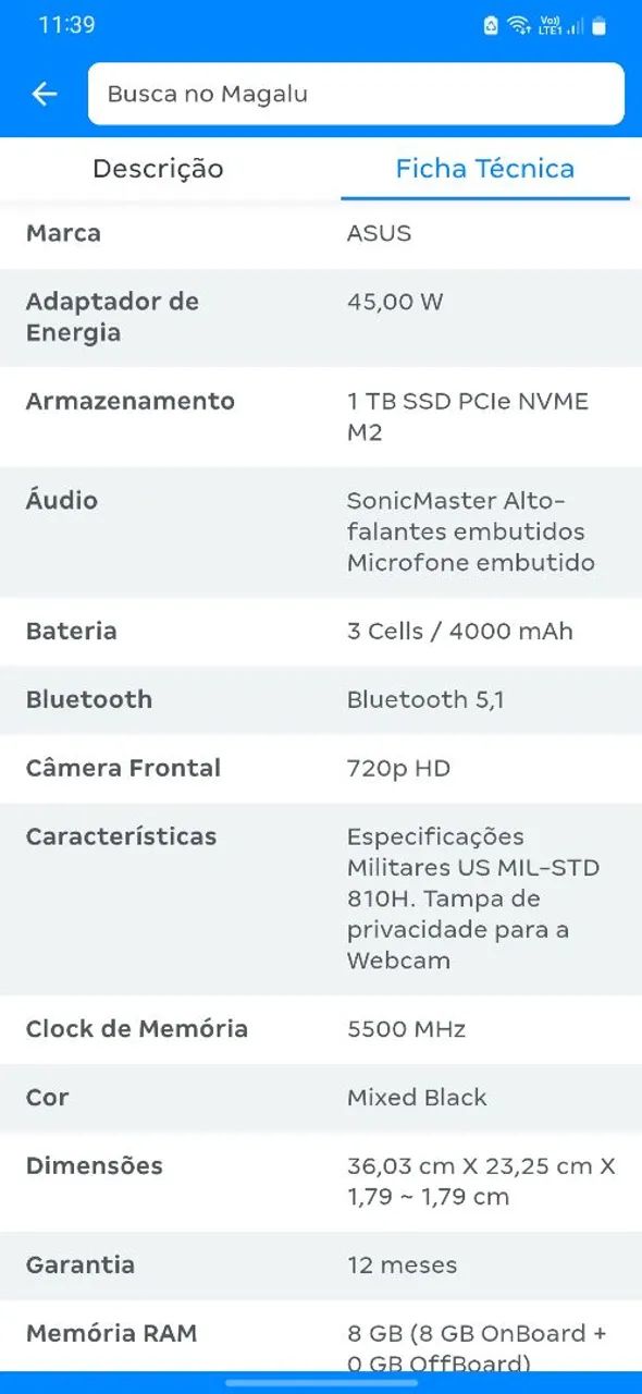 Notebook ASUS Vivobook Go 15 E1504FA AMD Ryzen 5 7520U 8GB Ram 1TB SSD - Foto 3
