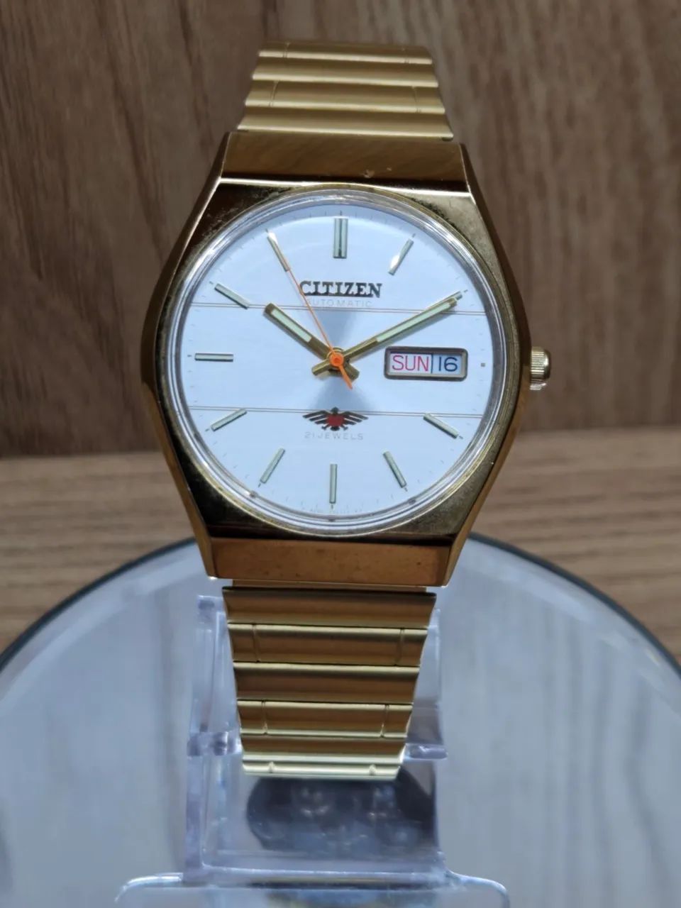 Relógio citizen automático dourado vintage 