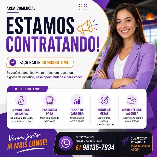 Vaga de emprego - Assistente comercial