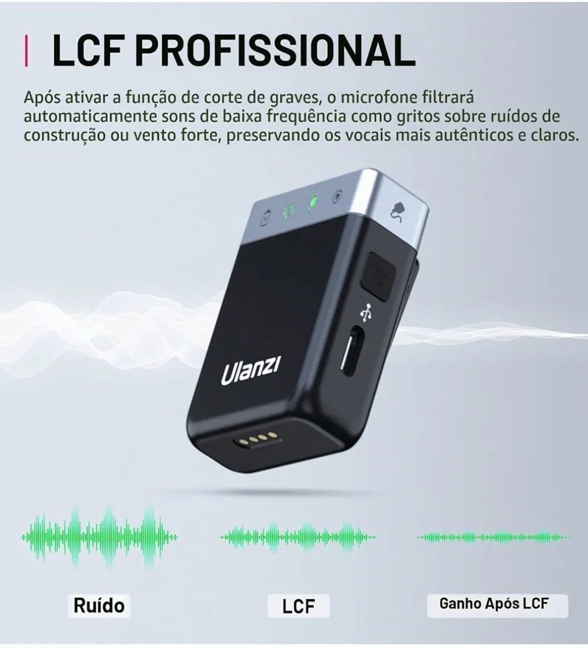 Microfone Ulanzi AM18 de Lapela sem fio - Foto 2