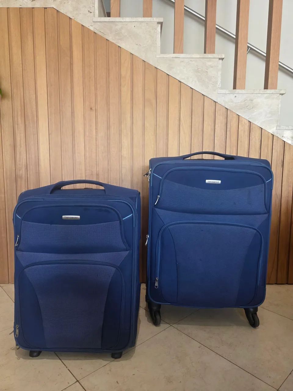 CONJUNTO DE MALAS SAMSONITE TECIDO AZUL MARINHO 