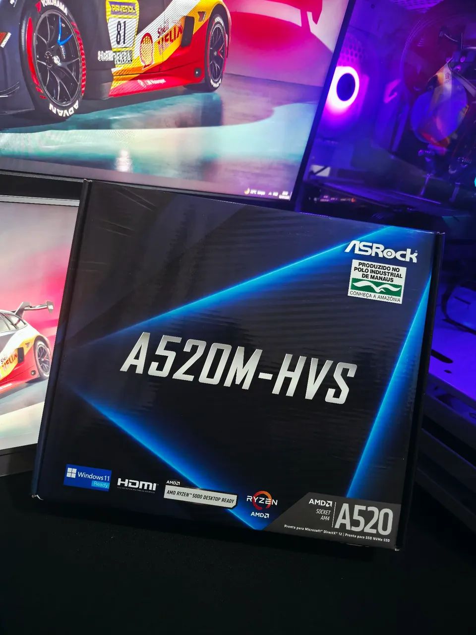Placa-Mãe Asrock A520M HVS Socket AM4 Suporta Memória RAM DDR4 E SSD M2
