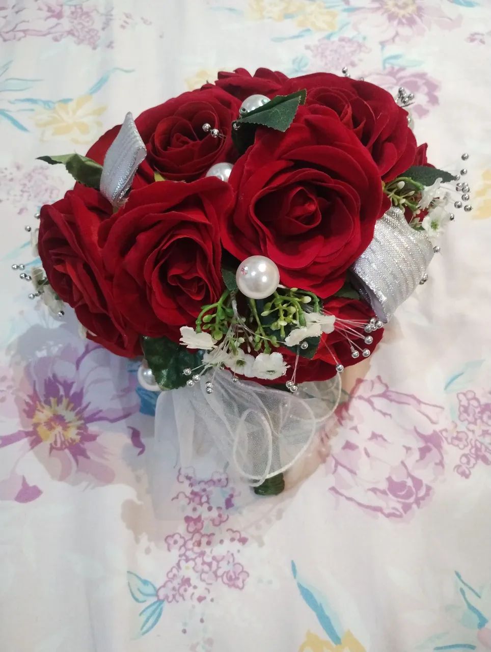 Buque de flores artificial - rosas vermelhas  - Foto 2