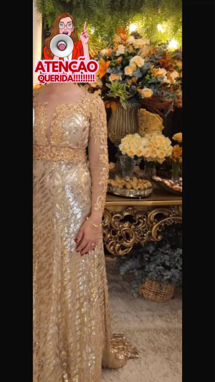 Vestido Dourado Chique