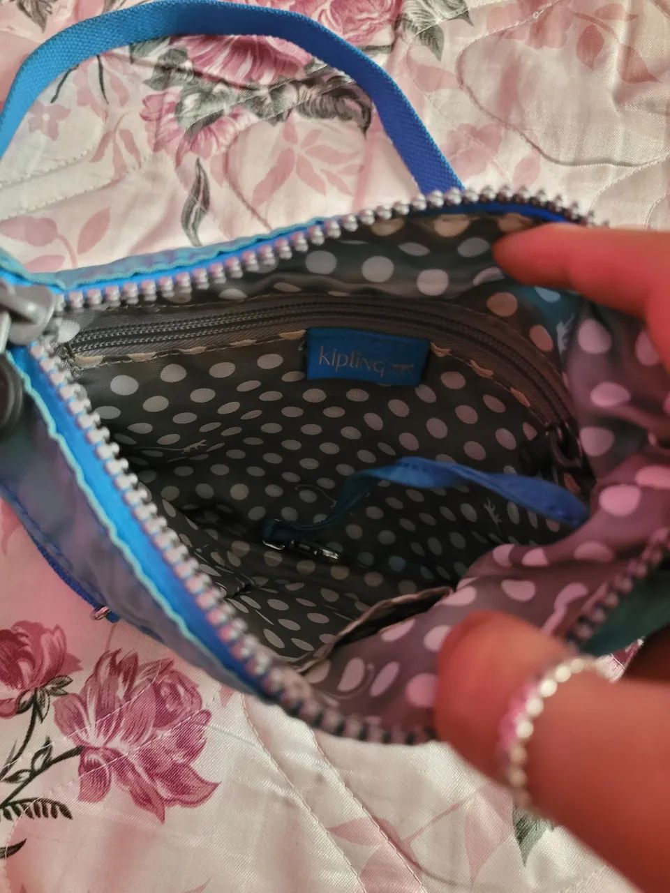 bolsa transversal Kipling azul original  - Foto 4