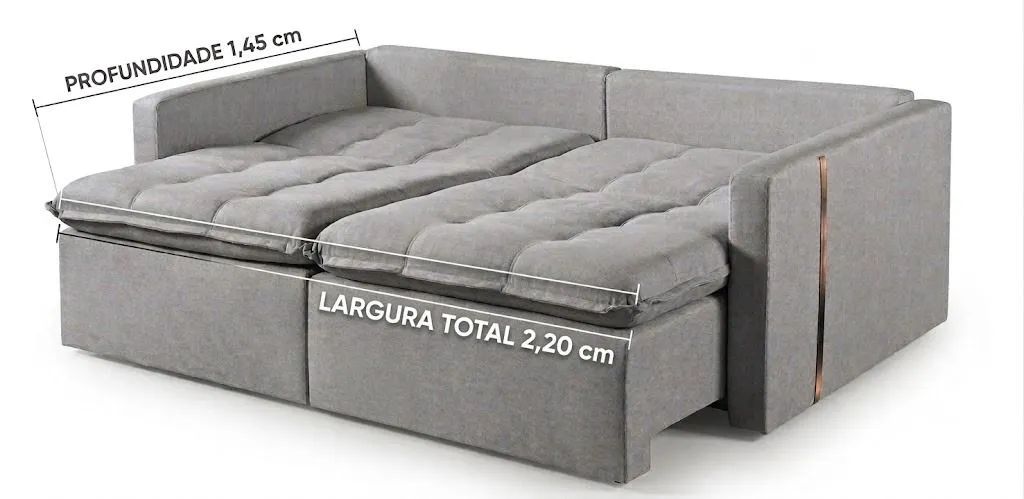 Sofá Cama Gana novo na medida de 2.20 tecido linho  - Foto 5