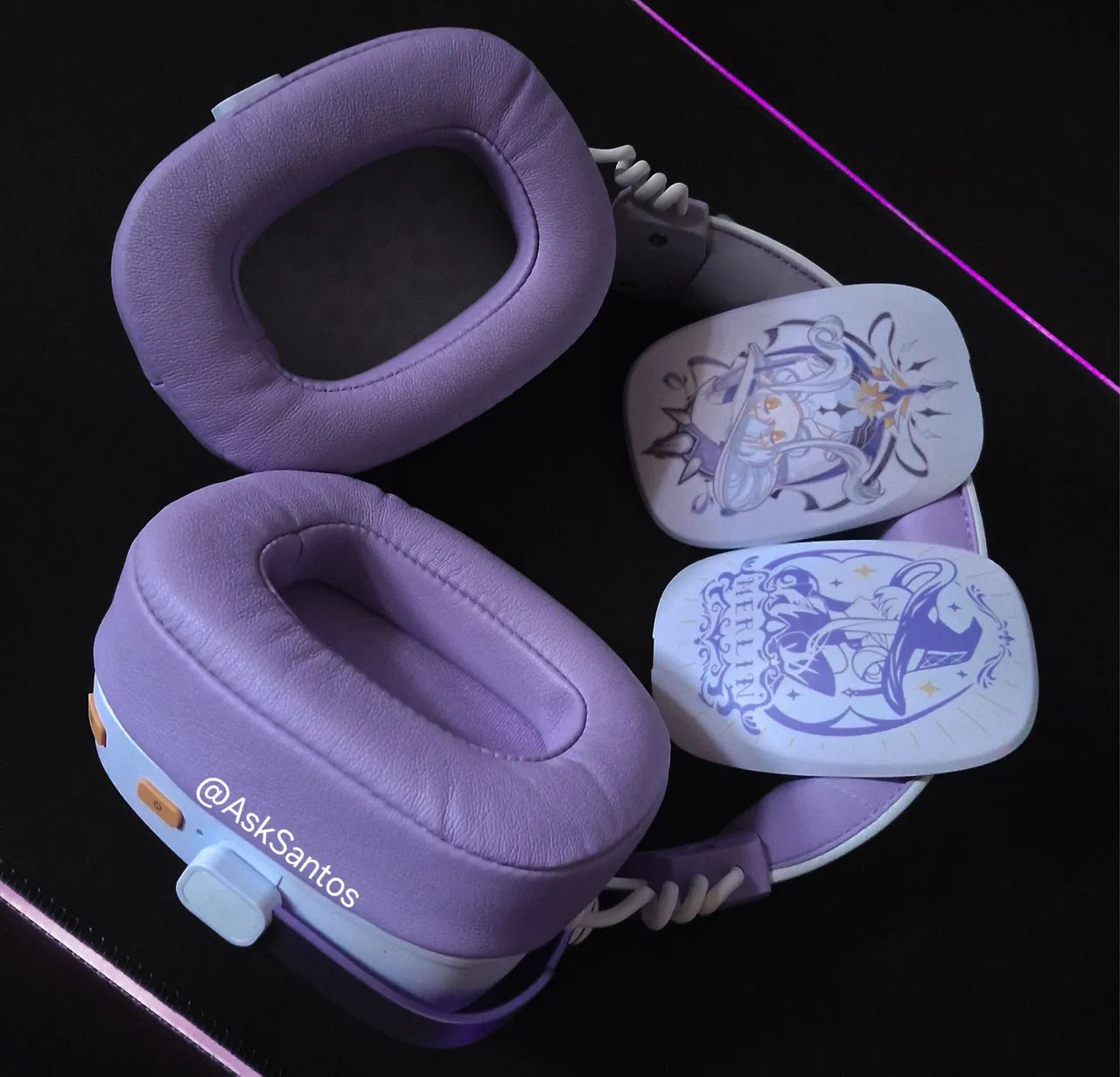 Fone de ouvido Valkyrie - Branco e Roxo 