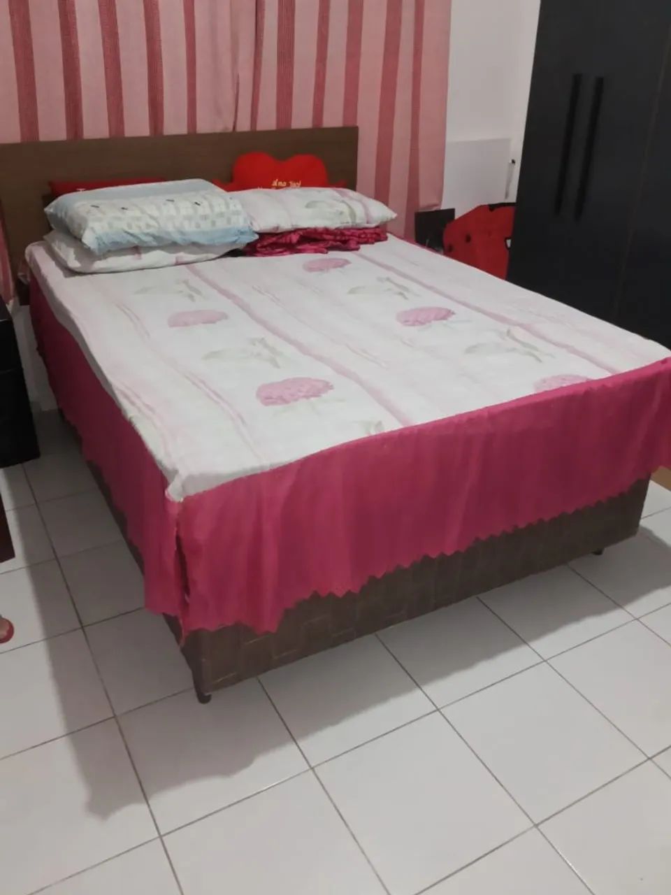 Cama box casal com colchão ortopédico