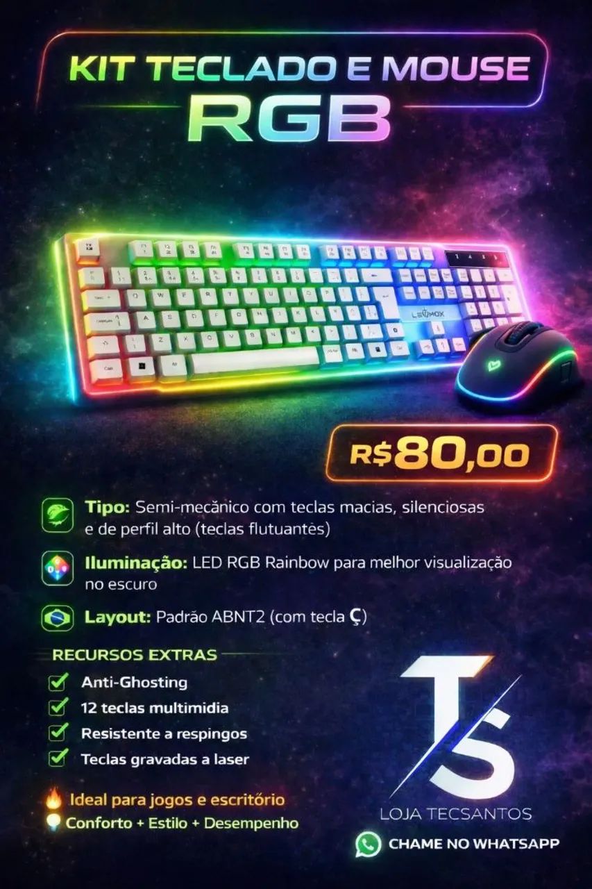Kit Teclado e Mouse Gamer