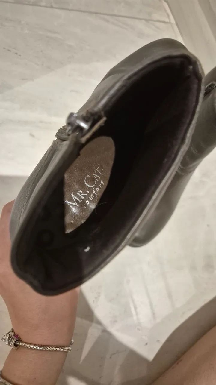 Bota Ankle Boot Mr. Cat Couro Café/Marrom - Tam 34 - Foto 3