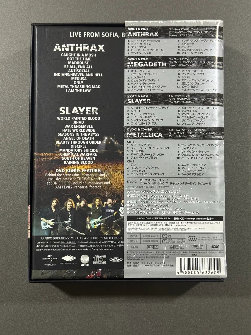 Box Big Four Metallica Slayer Anthrax Megadeth importado japonês