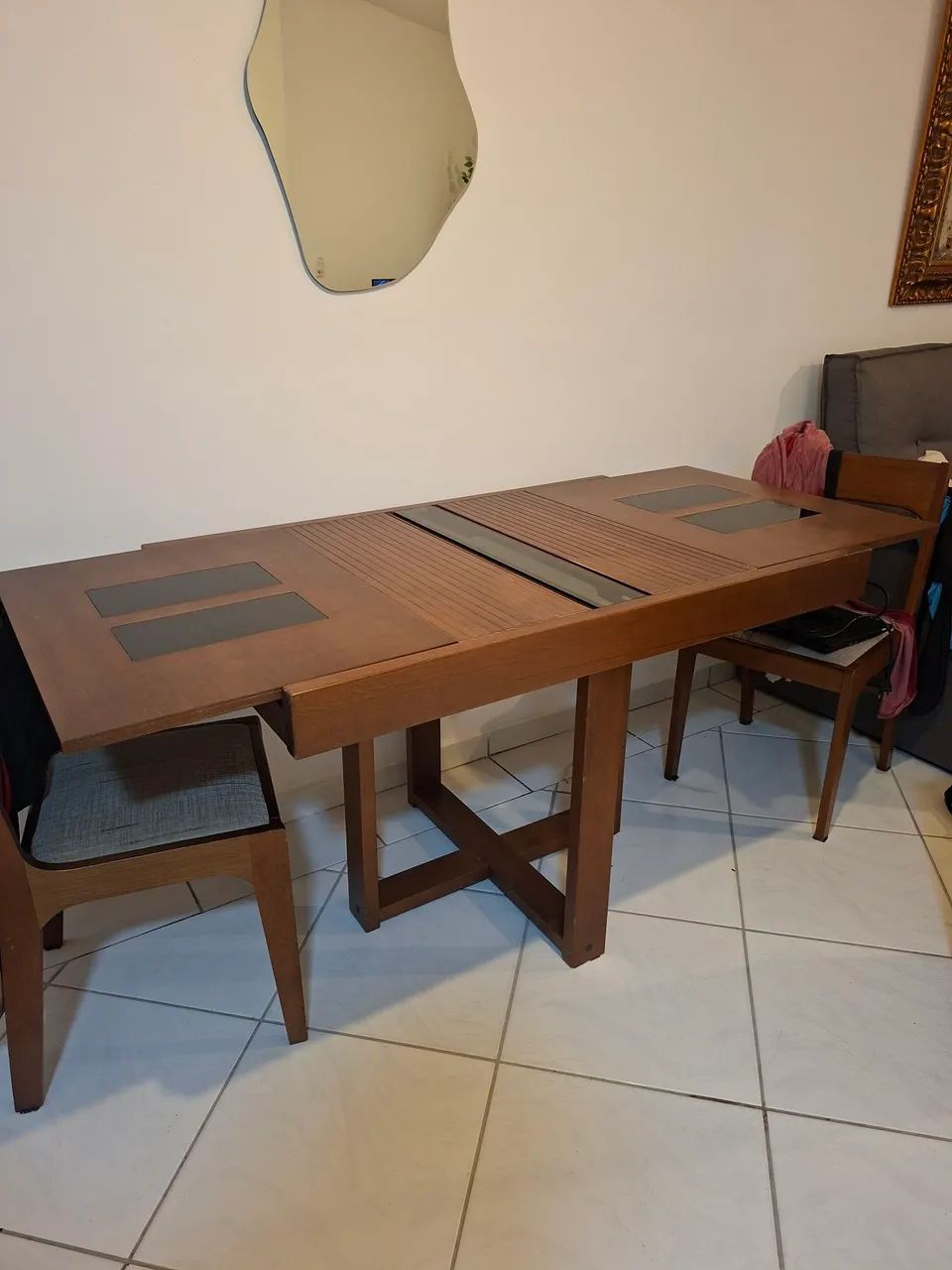 Mesa madeira 4 cadeiras - Foto 4
