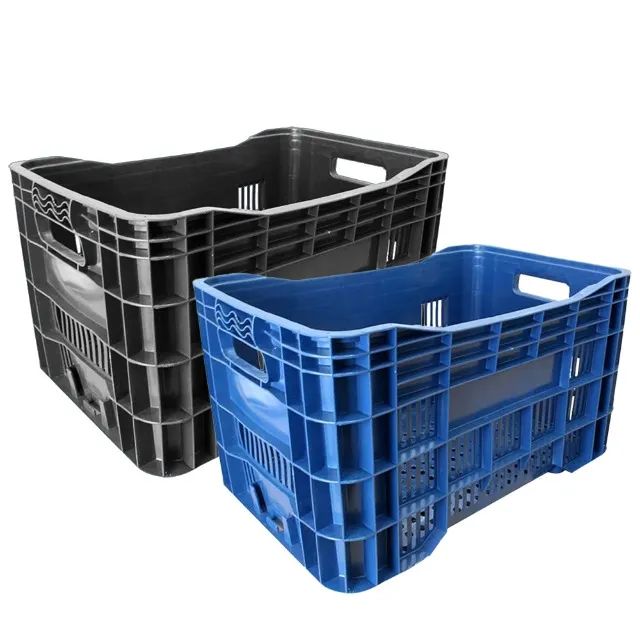 2 Caixas Hortifruti PL 5003 Cores Preto ou Azul e 53x33x30cm - Foto 2