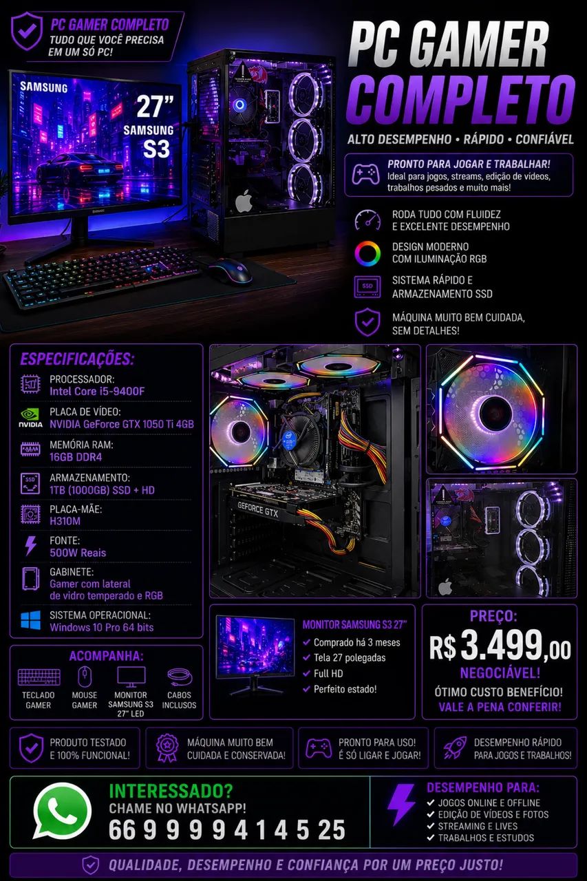 Vendo Pc Gamer completo 