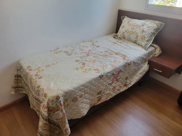 Cama box solteiro conjugada com cama auxiliar e colchão - Foto 4