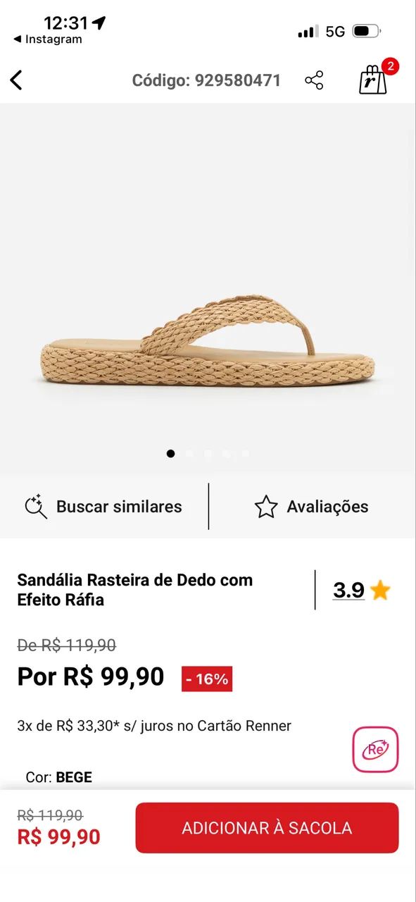 Sandália / rasteira  - Foto 2