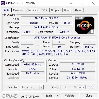 Processador Amd Ryzen 5 4500