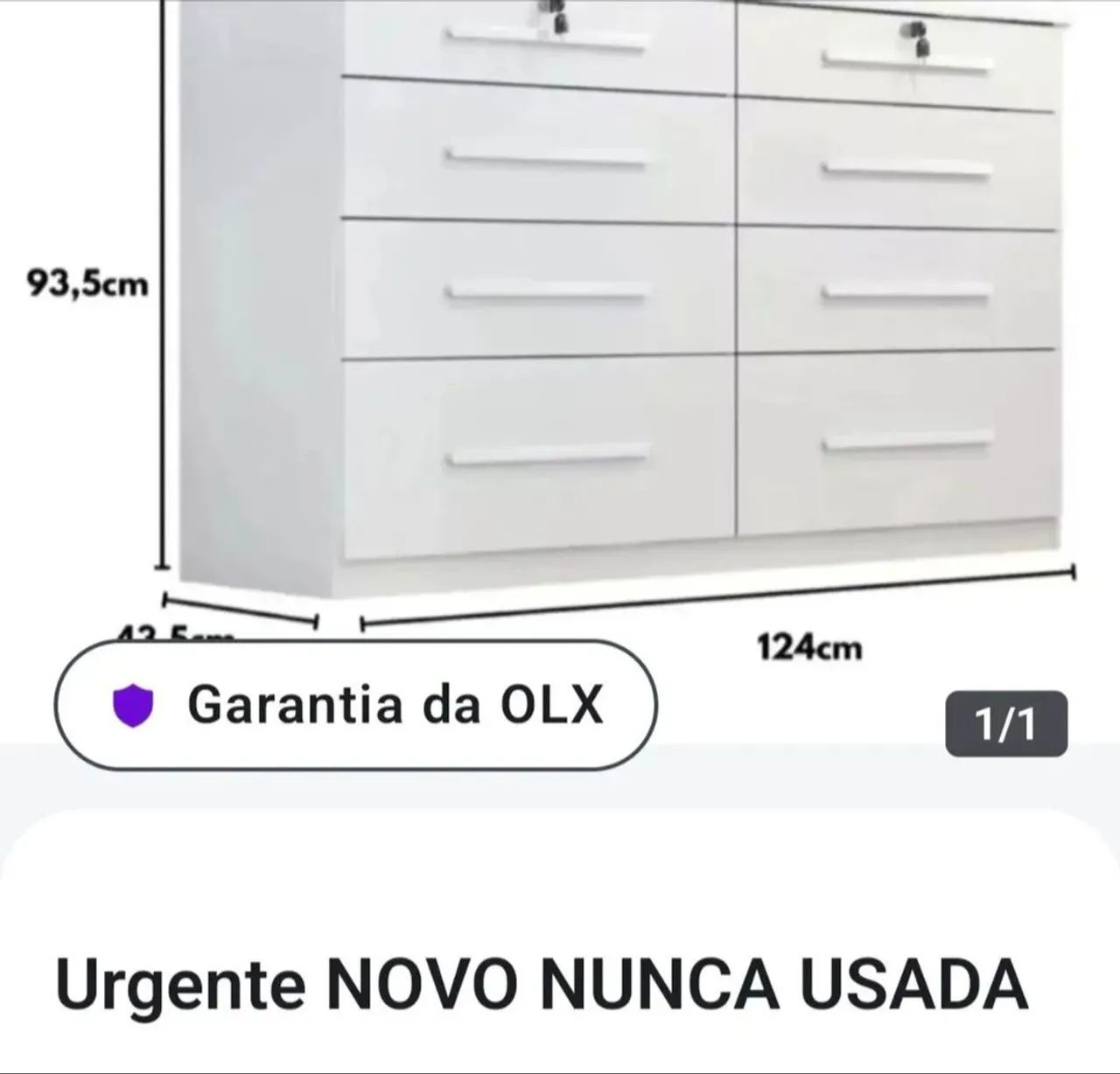 COMODA SEM USO COM CHAVES EM DUAS GAVETAS 