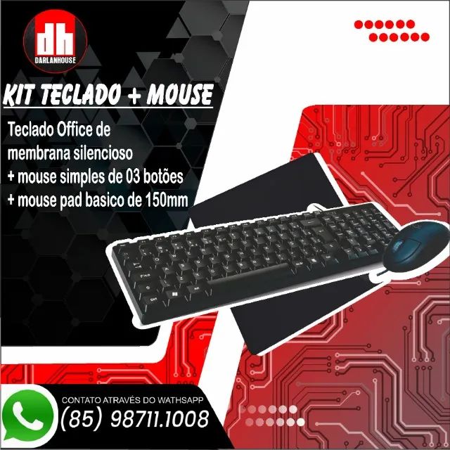 KIT MULTIMÍDIA OFFICE - PERFEITO PRA COMEÇAR! Teclado + Mouse + MousePad