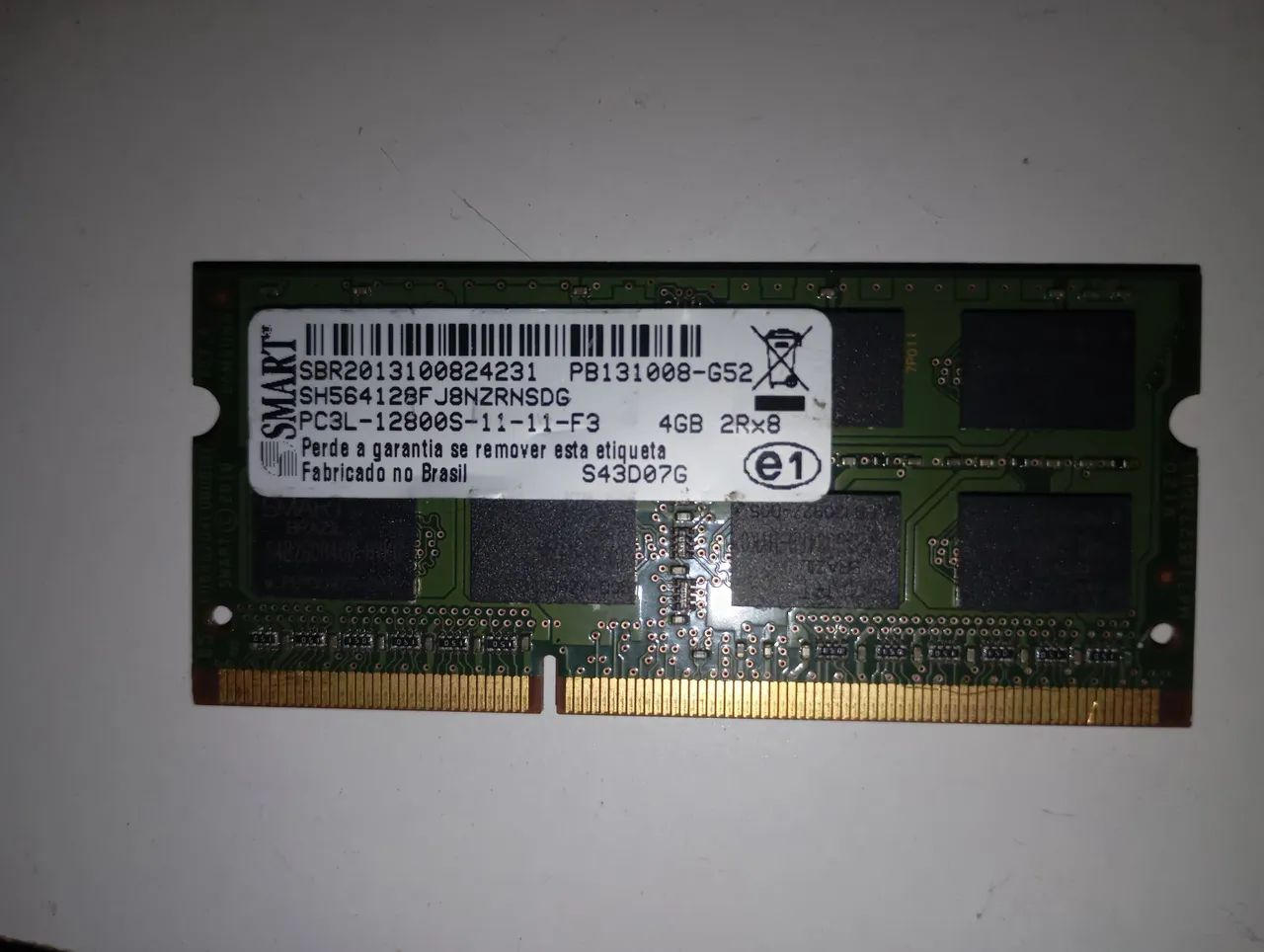 Memória ram de notebook DDR3 4gb 1333mhz