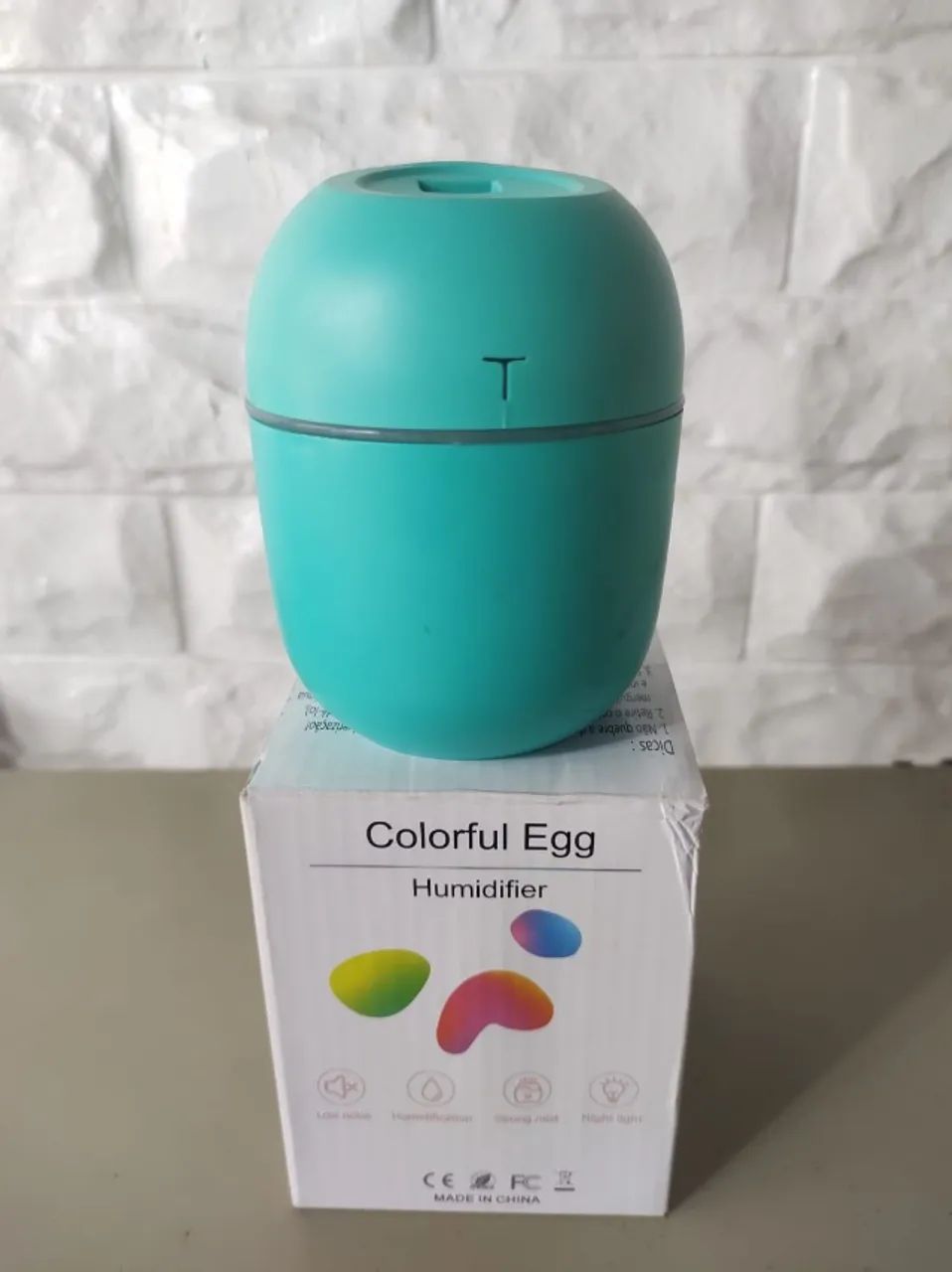 Umidificador Aromatizador Colorful Egg USB com LED Colorido - Foto 3