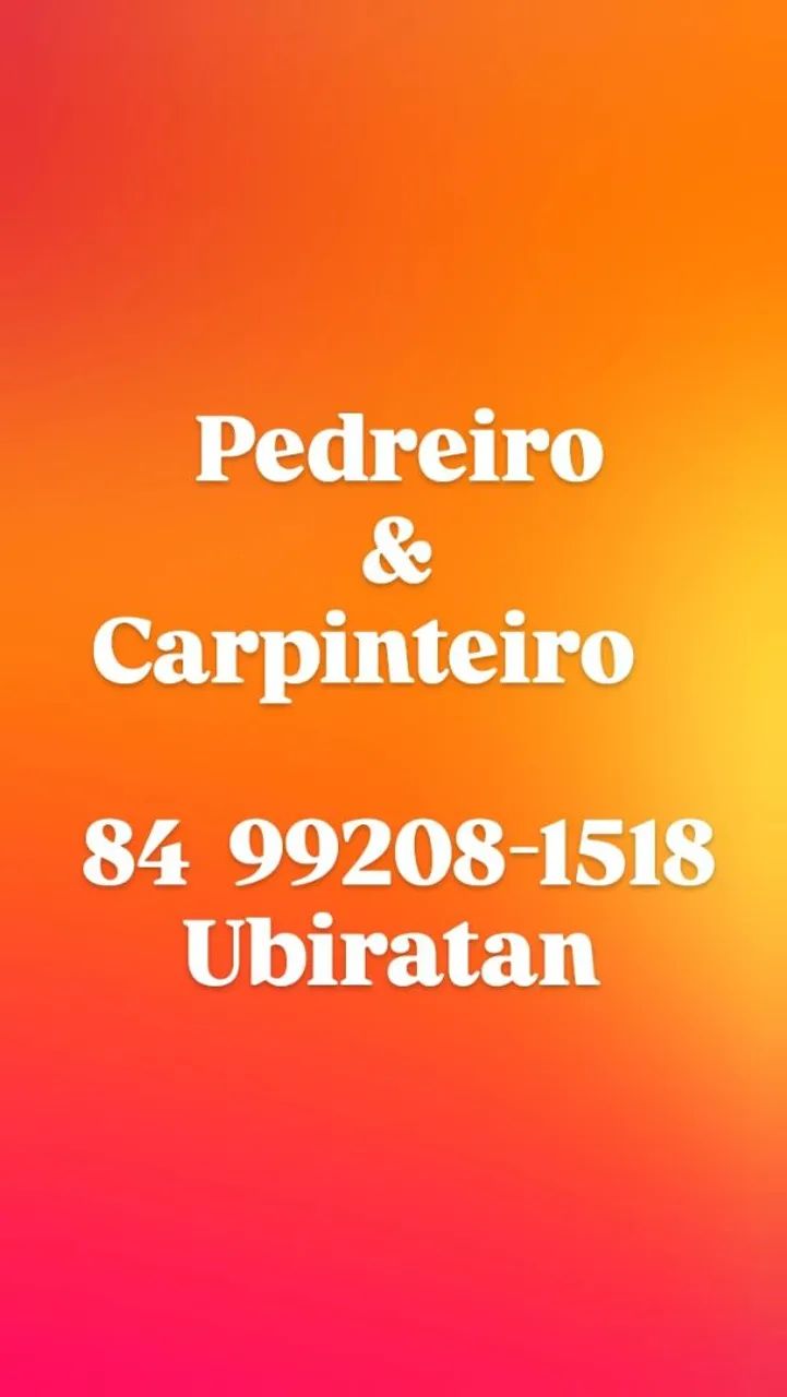 Pedreiro e carpinteiro