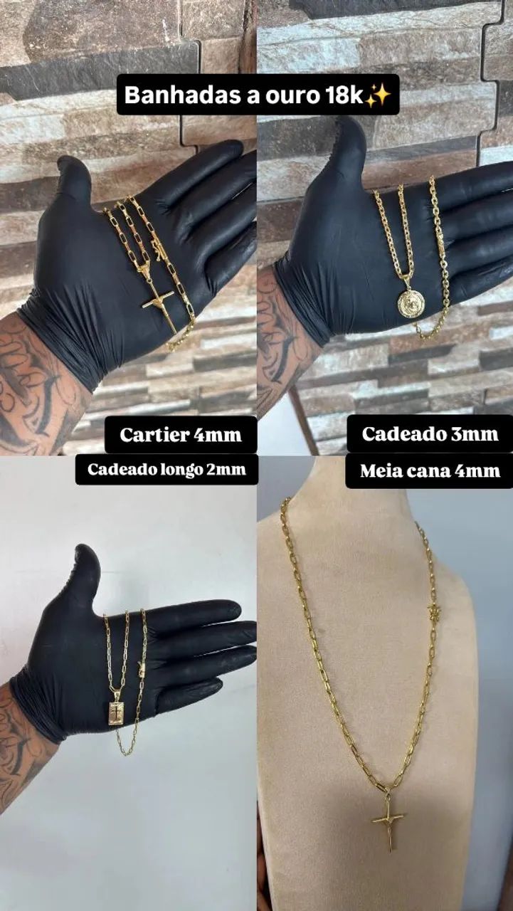 Correntes banhadas a ouro 18k?