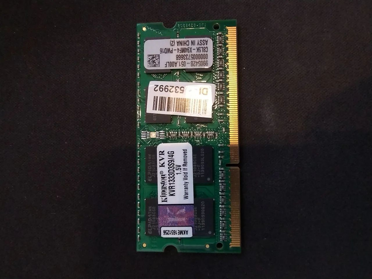 Memória Notebook Kingston 4gb 